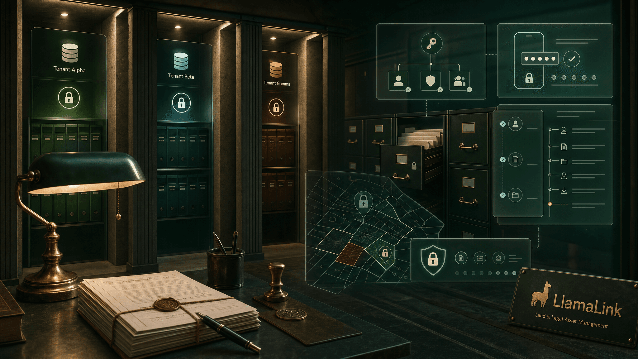 Secure tenant-isolated records architecture visual